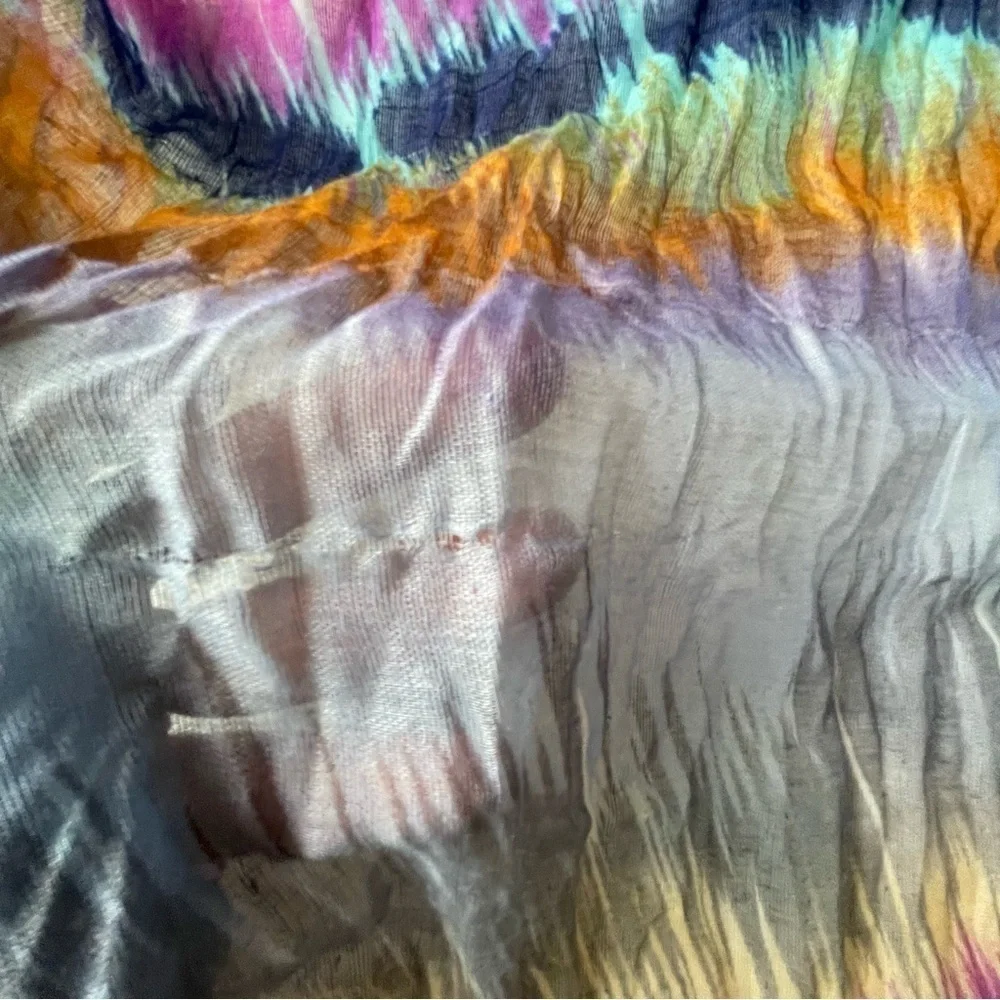Tiy Dye Style Multicolor Lightweight Scarf Wrap